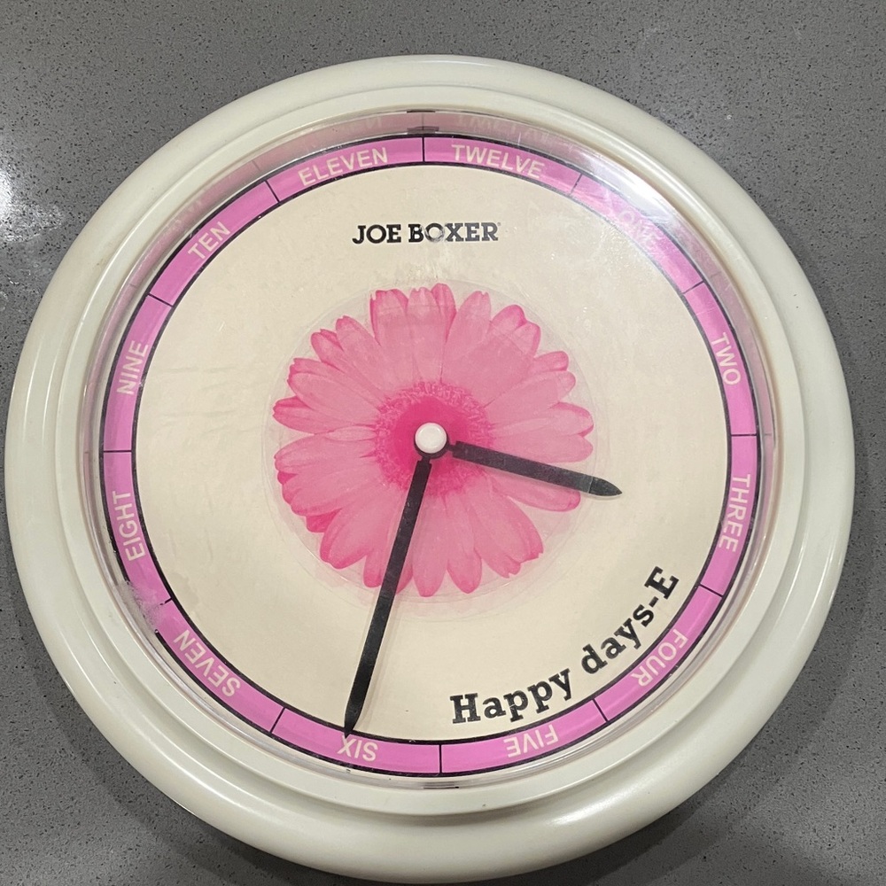 Joe Boxer Cream and Pink Floral Clock